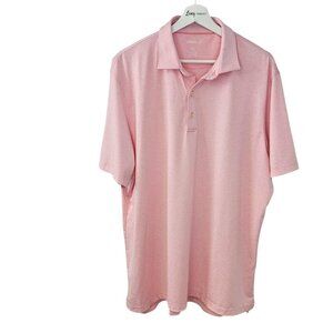 Johnnie-O Mens Lyndon Polo, Golf, Stretch, Sriped, Pink Sands, Henley, Size XL